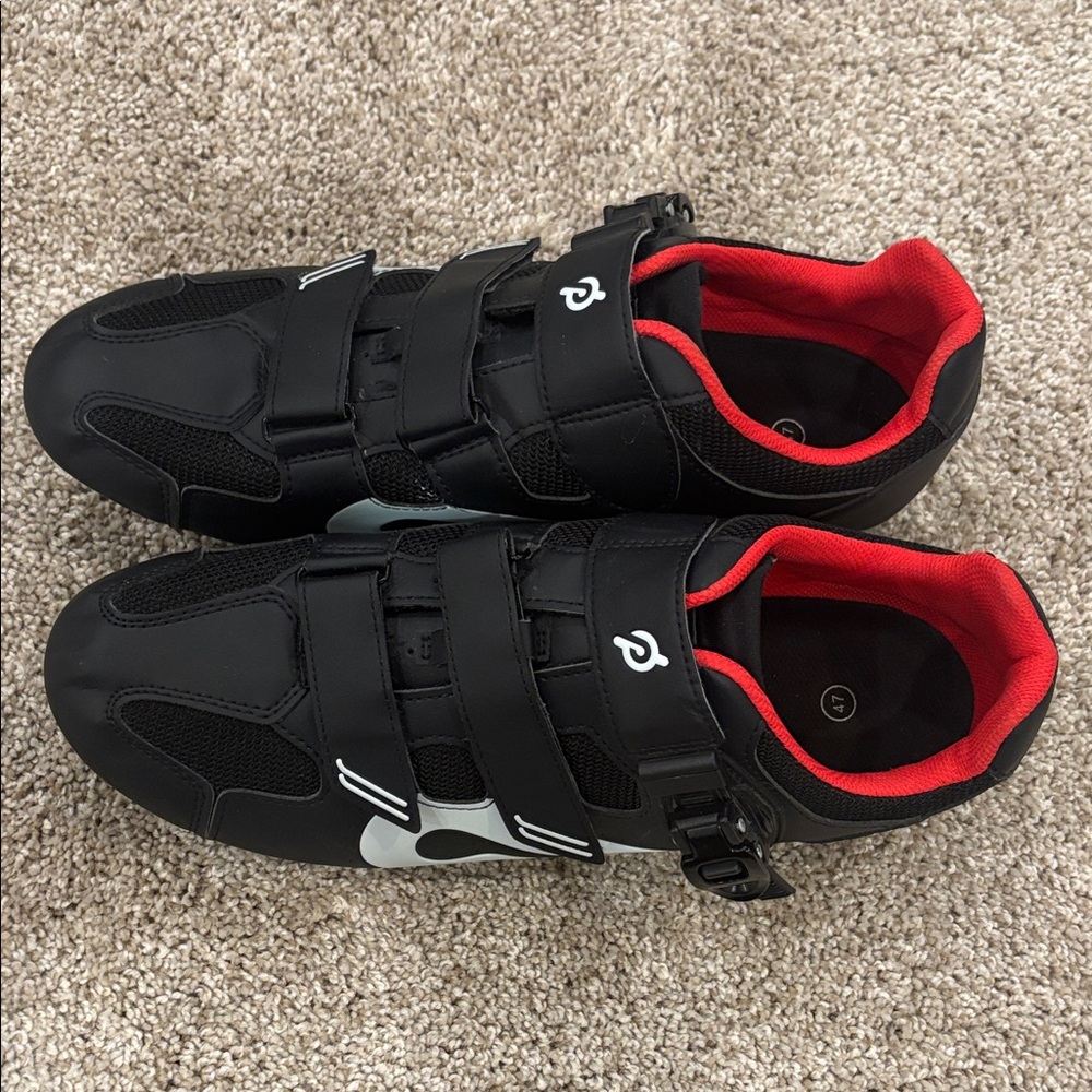 Peloton Cycling Shoes with Black, White, and Red Accents size 47 (Men’s US 13)
